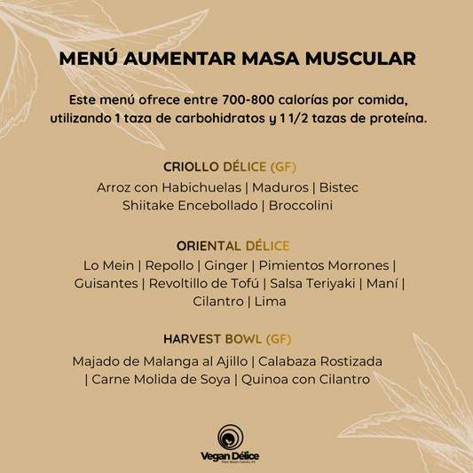 Menú para Aumentar en Masa Muscular