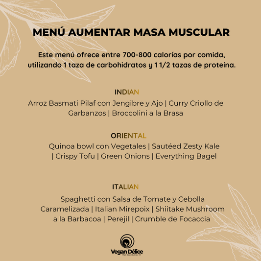 Menú para Aumentar en Masa Muscular