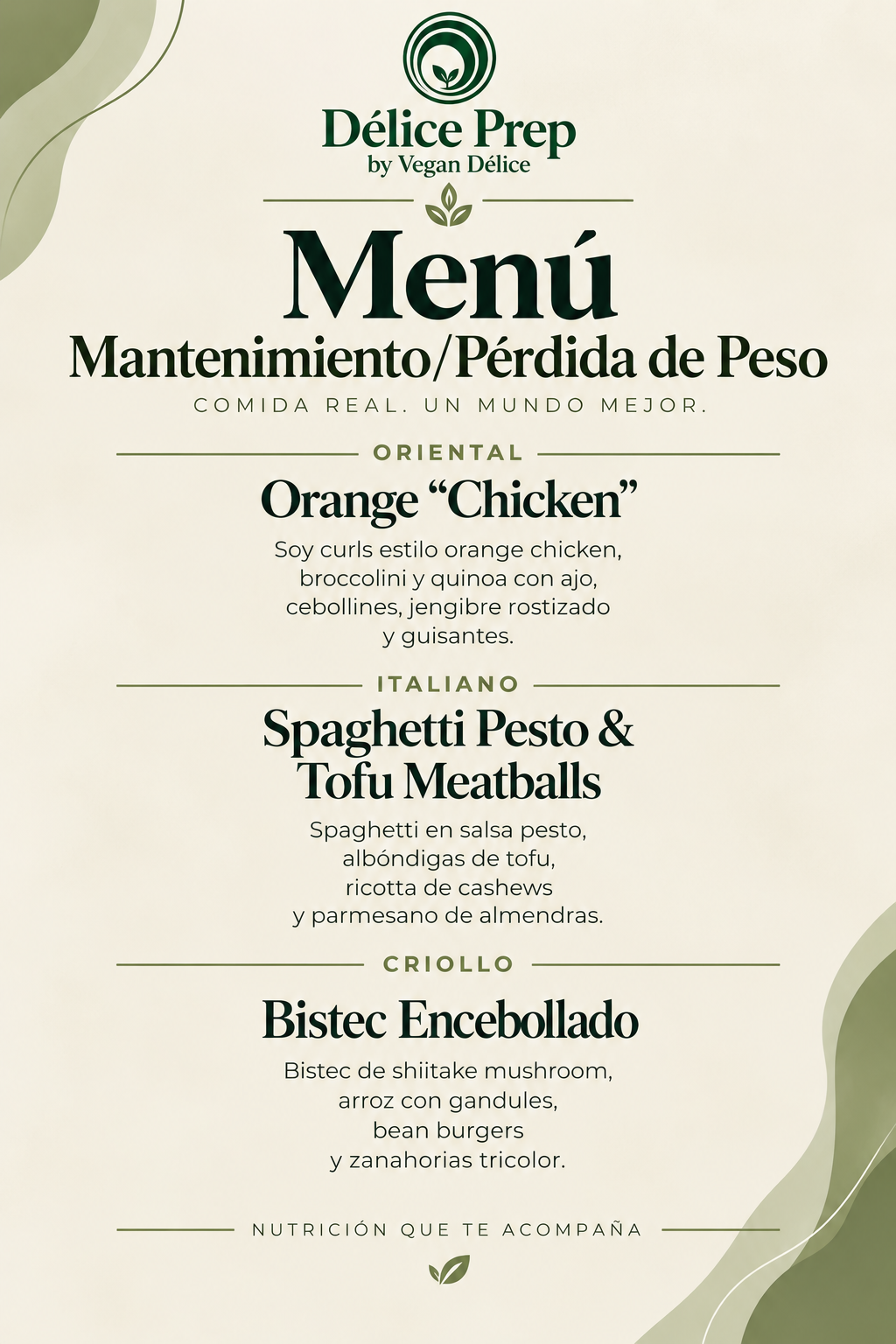Menú para Bajar de Peso/Mantenerte