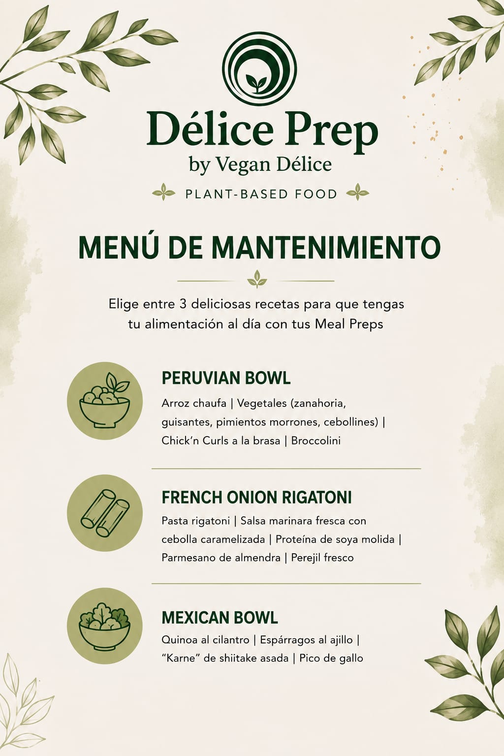 Menú para Bajar de Peso/Mantenerte