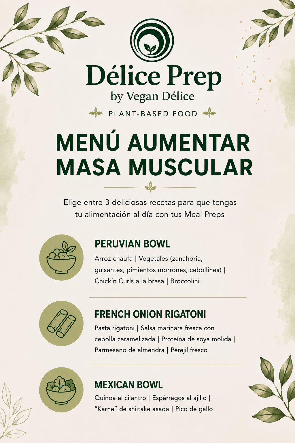 Menú para Aumentar en Masa Muscular